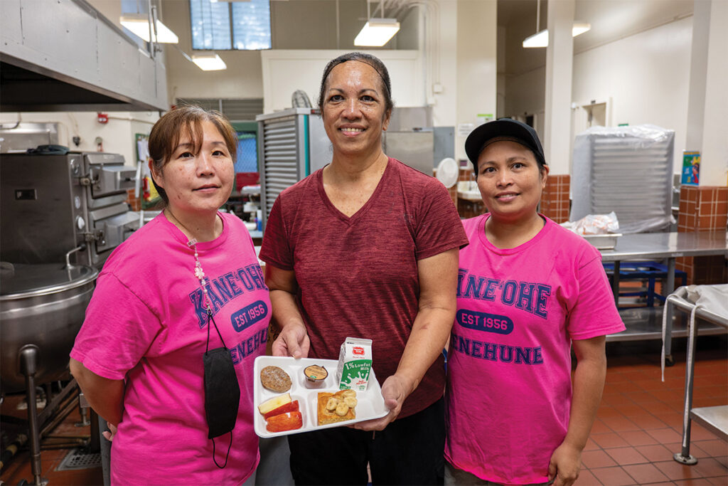 Kāneʻohe Elementary cafeteria staff.