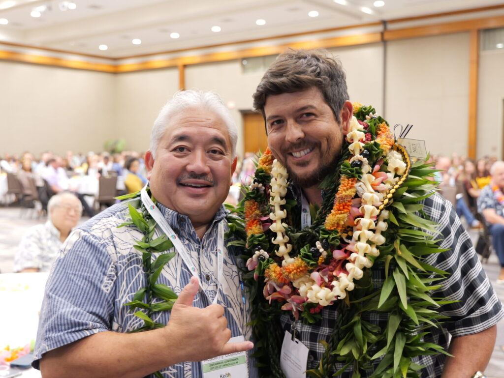 Superintendent Keith Hayashi with Dean Snelling of Kohala High.