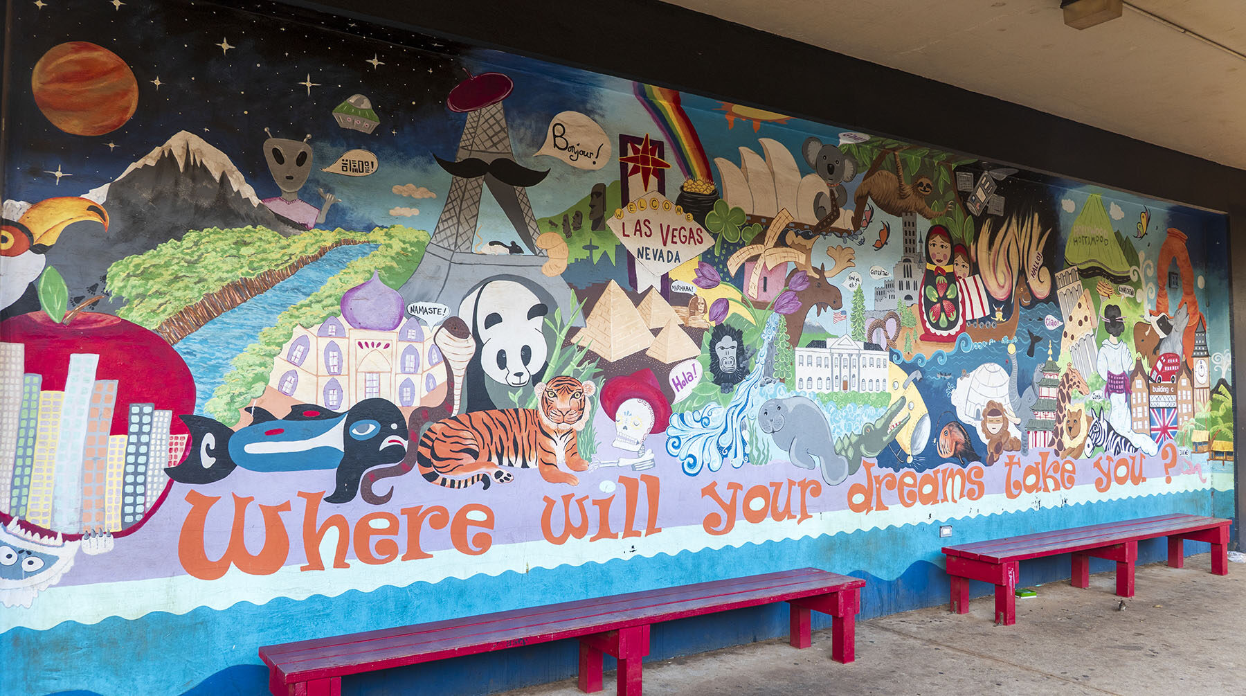 A mural on the campus of Maui Waena Intermediate School.