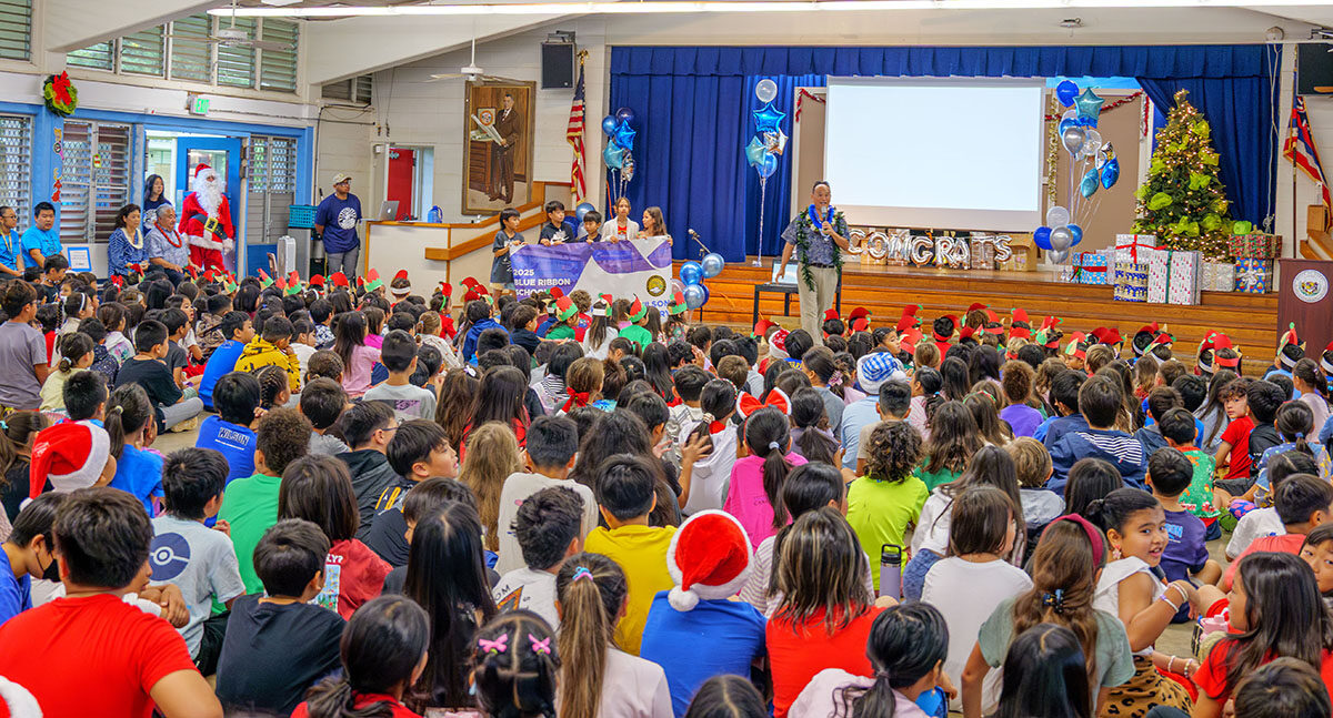 Wilson Elementary School students gather for an assembly.