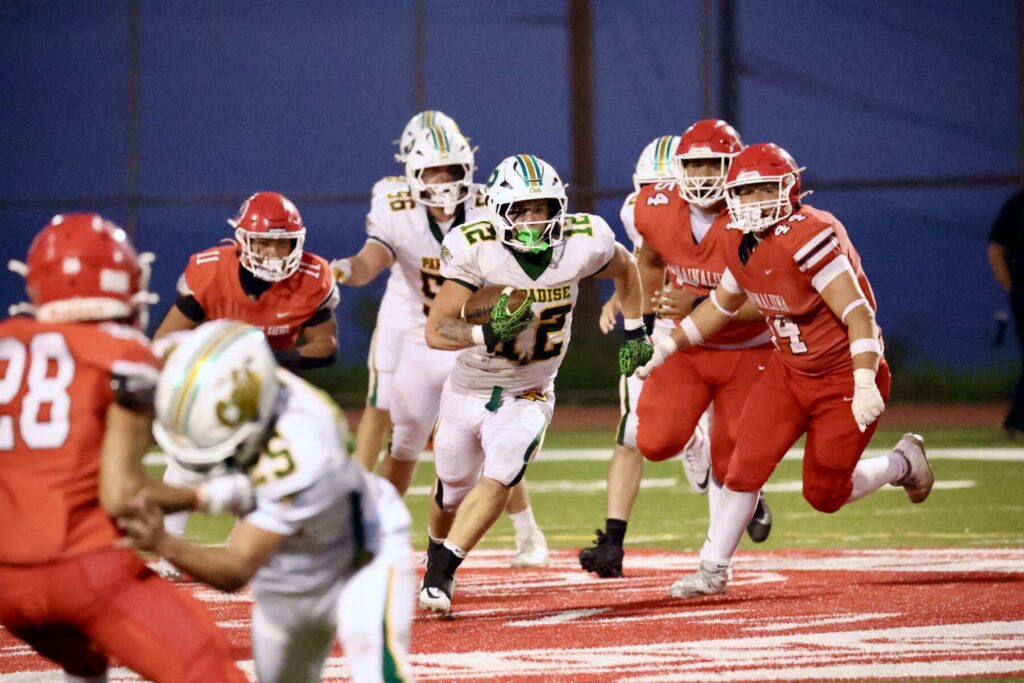 Football player runs with ball