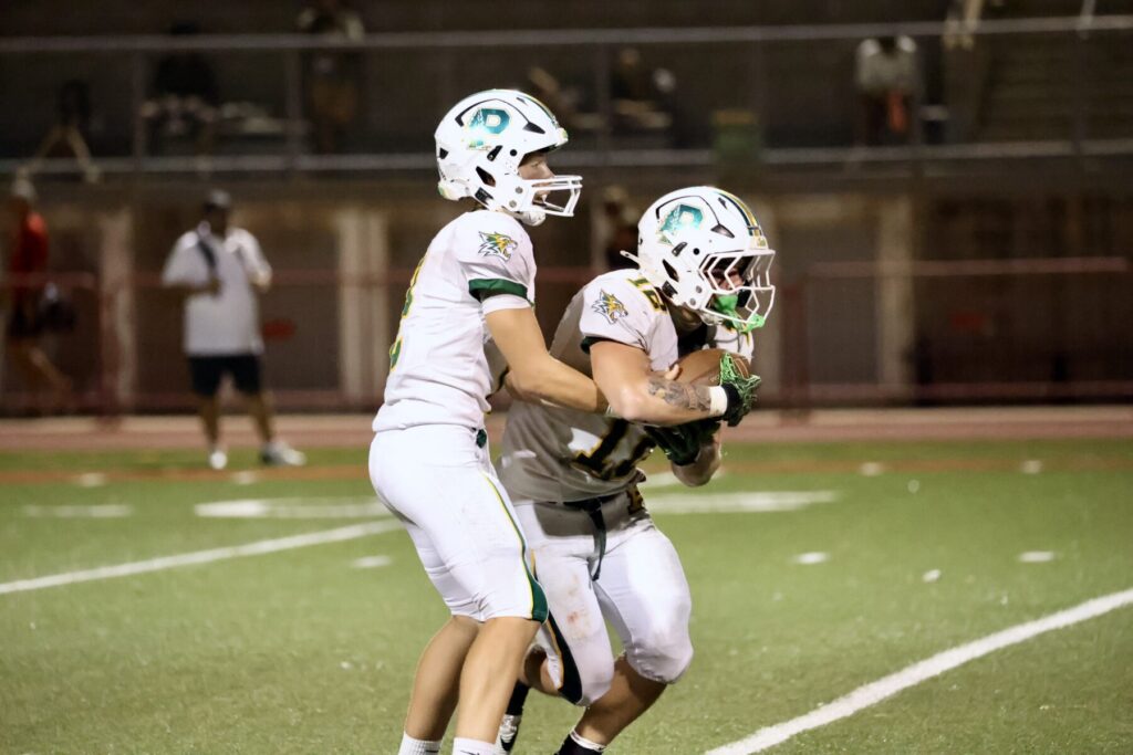 Football player passes ball
