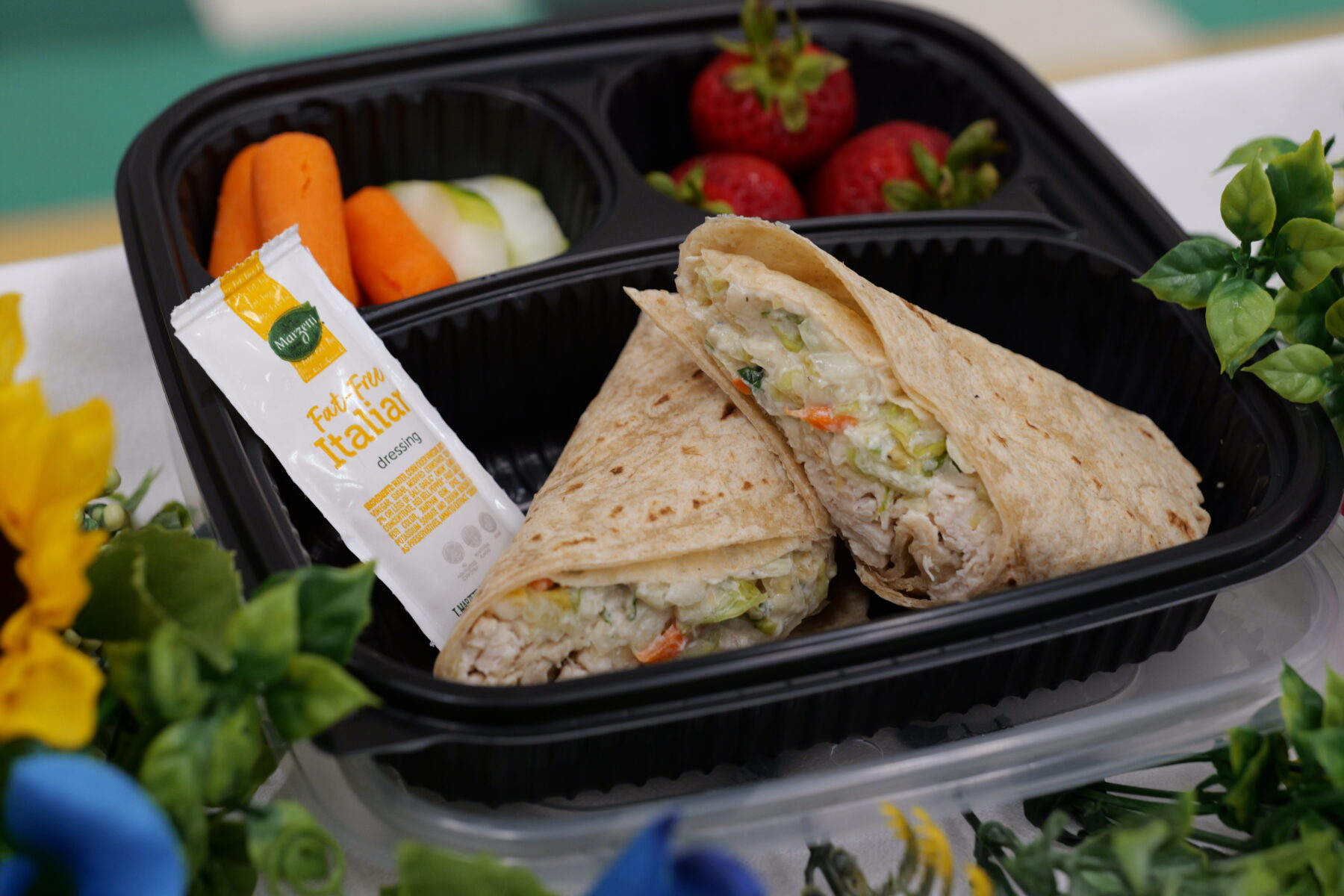 Chicken wrap plated