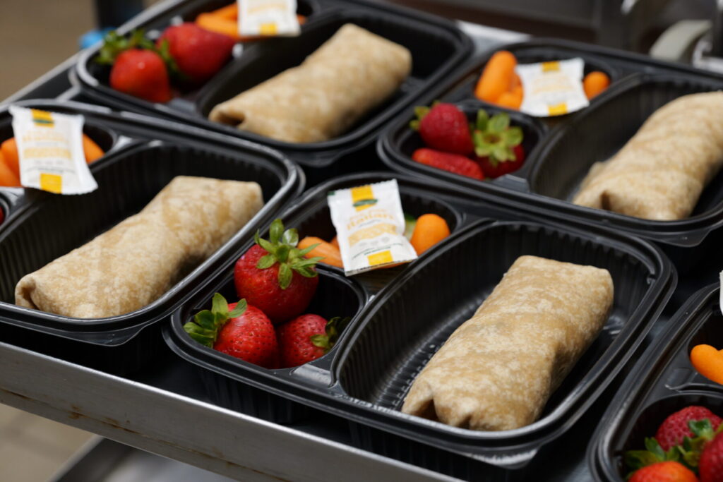 Chicken wraps plated