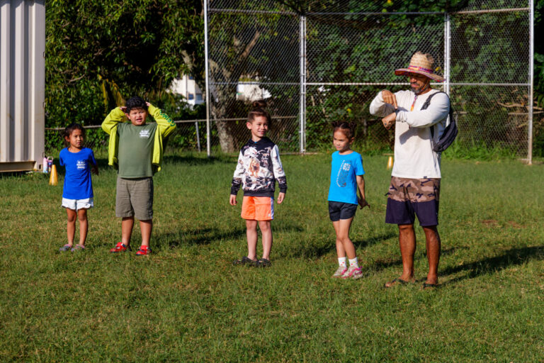 Four students and teacher