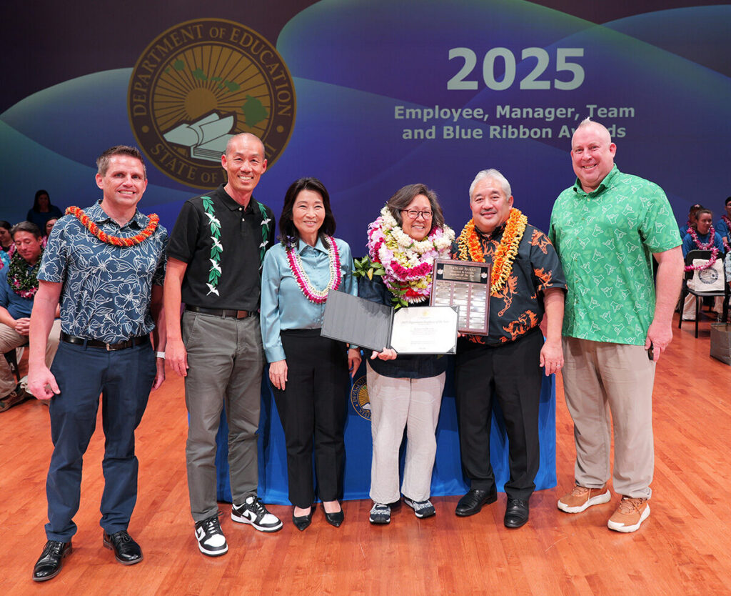Jennifer Okuma, human resources regional officer in the Personnel Assistance Branch of the Office of Talent Management has been named HIDOE’s 2025 Employee of the Year.