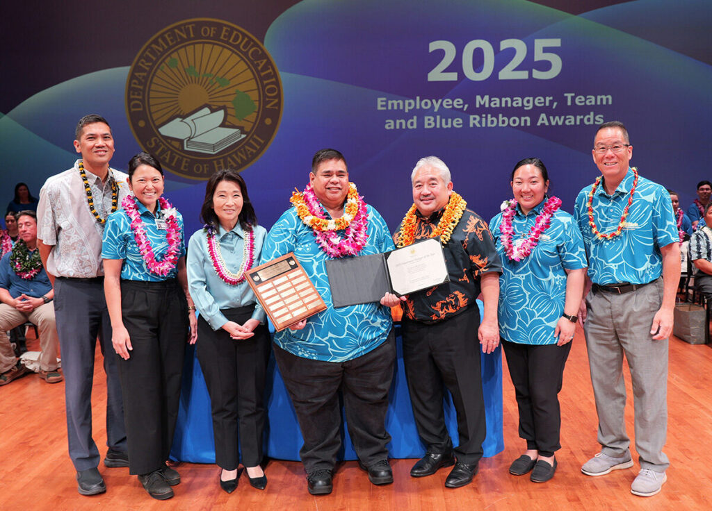 Curtis Mostoles, school food services manager at Waikele Elementary School has been named HIDOE’s 2025 Manager of the Year.