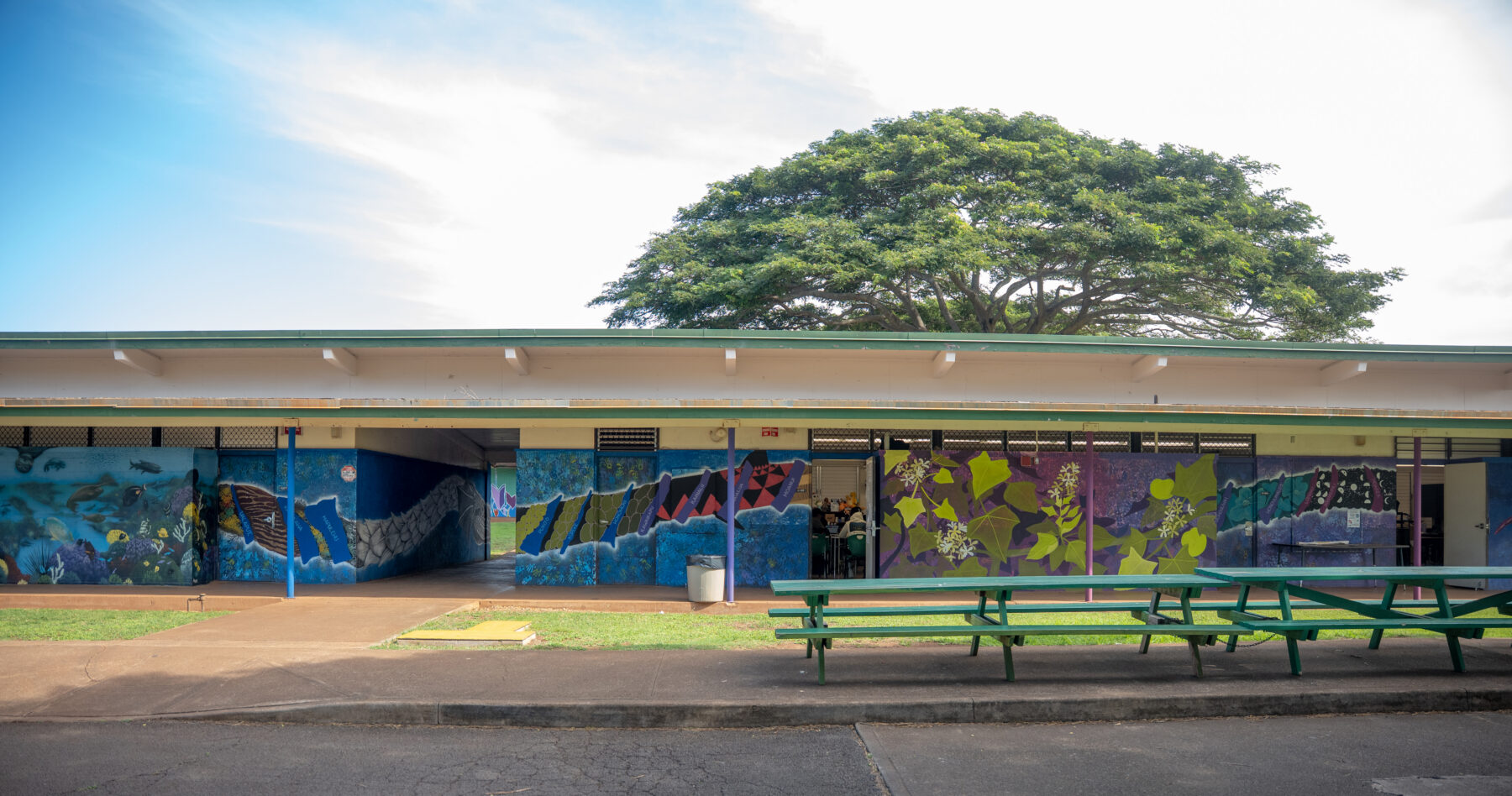 A building at Molokai High School.