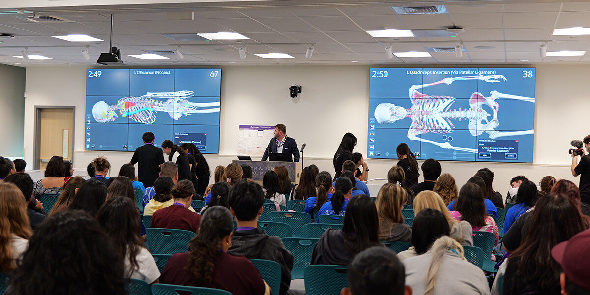 Students compete in anatomy competition using Anatomage Tables