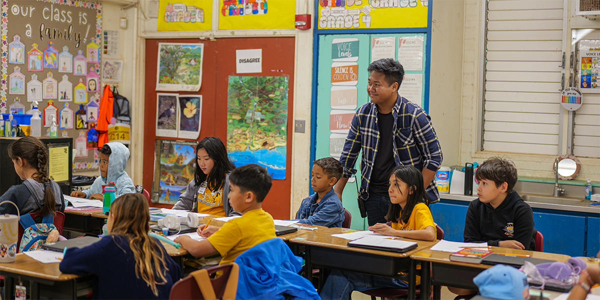 Charles Matthew Dela Cruz, education assistant at Ewa Beach Elementary School