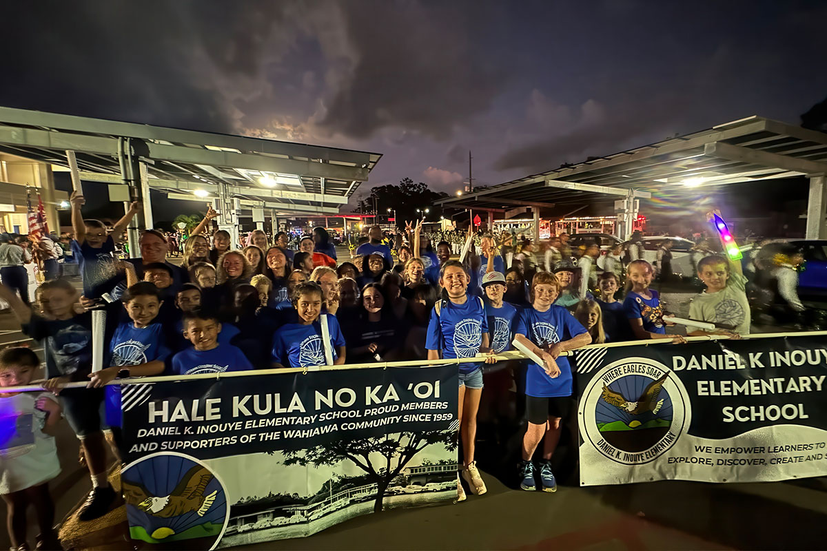 group shot of students at parade