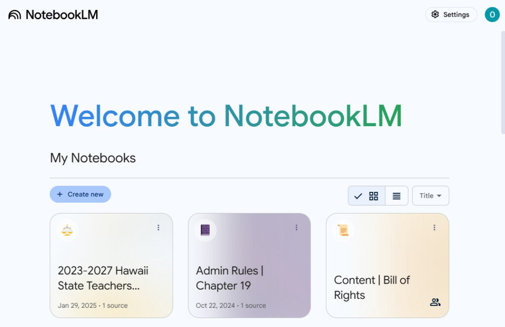 Screenshot of using Artificial Intelligence (AI) NotebookLM