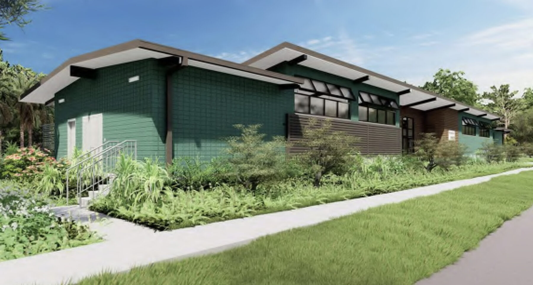 Artist's rendering of the future exterior of the High Core/Storefront building in Wahiawā.