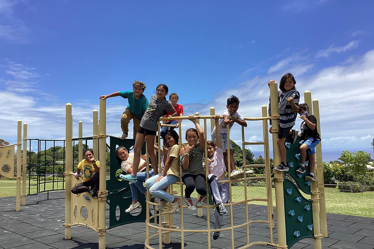 students in playground