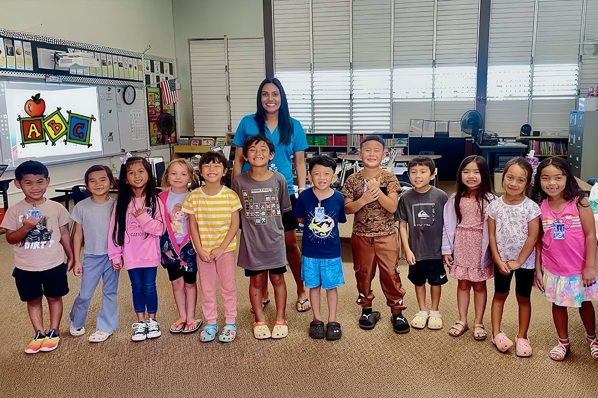 students and teacher in classroom