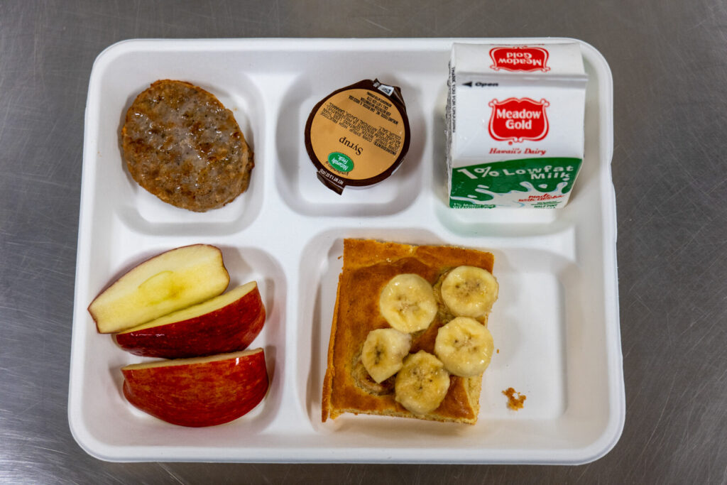 Locally grown apple bananas served at Kaneohe Elementary