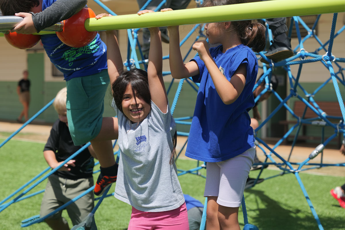 students on playground
