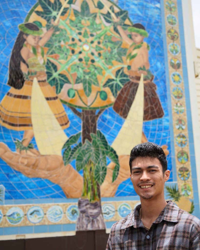 Mural models Daniel-William Elisaga "Hiapo" and his sister were "discovered" at the fourth-grade talent show