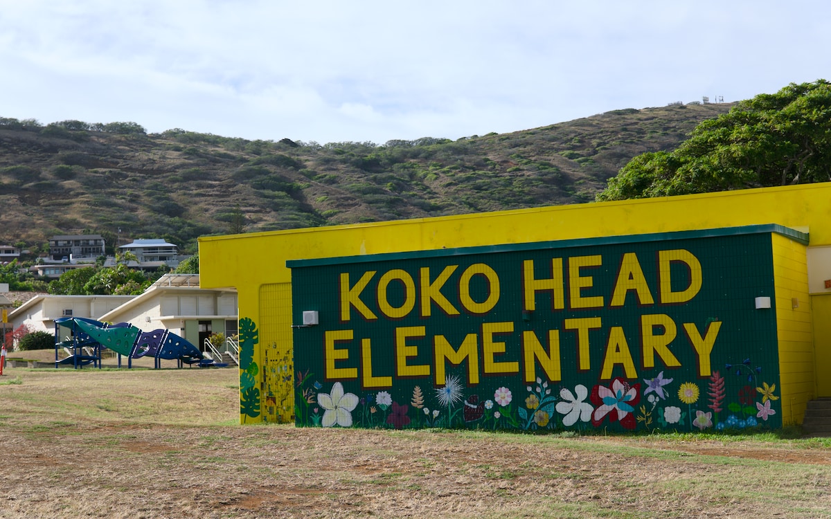 mural on side of building with the words koko head elementary