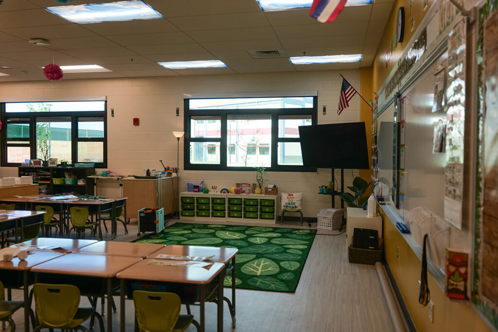 A look inside of a new classroom at Mōkapu Elementary.