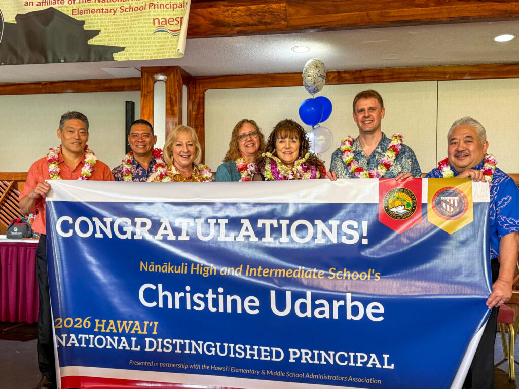 Principal with banner