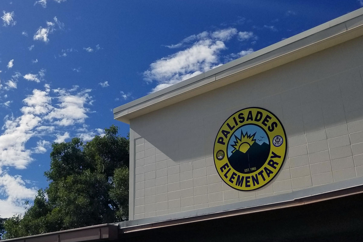 palisades elementary school sign