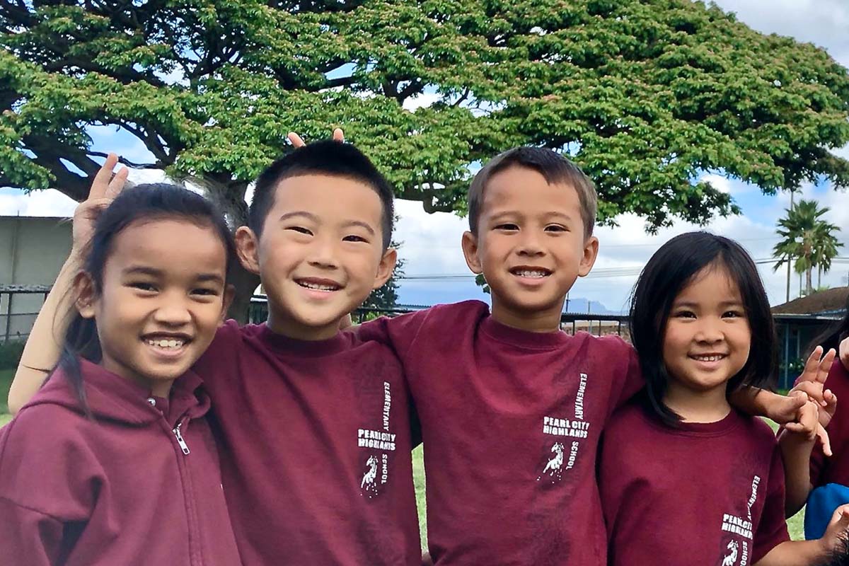 students smiling for camera