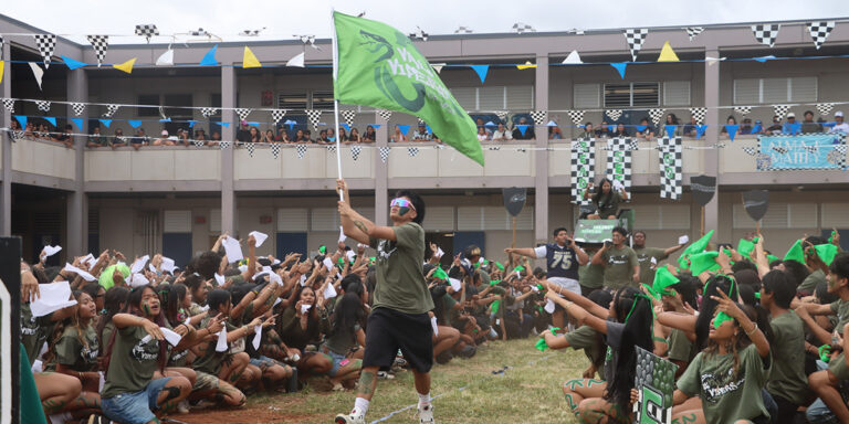 Students cheer