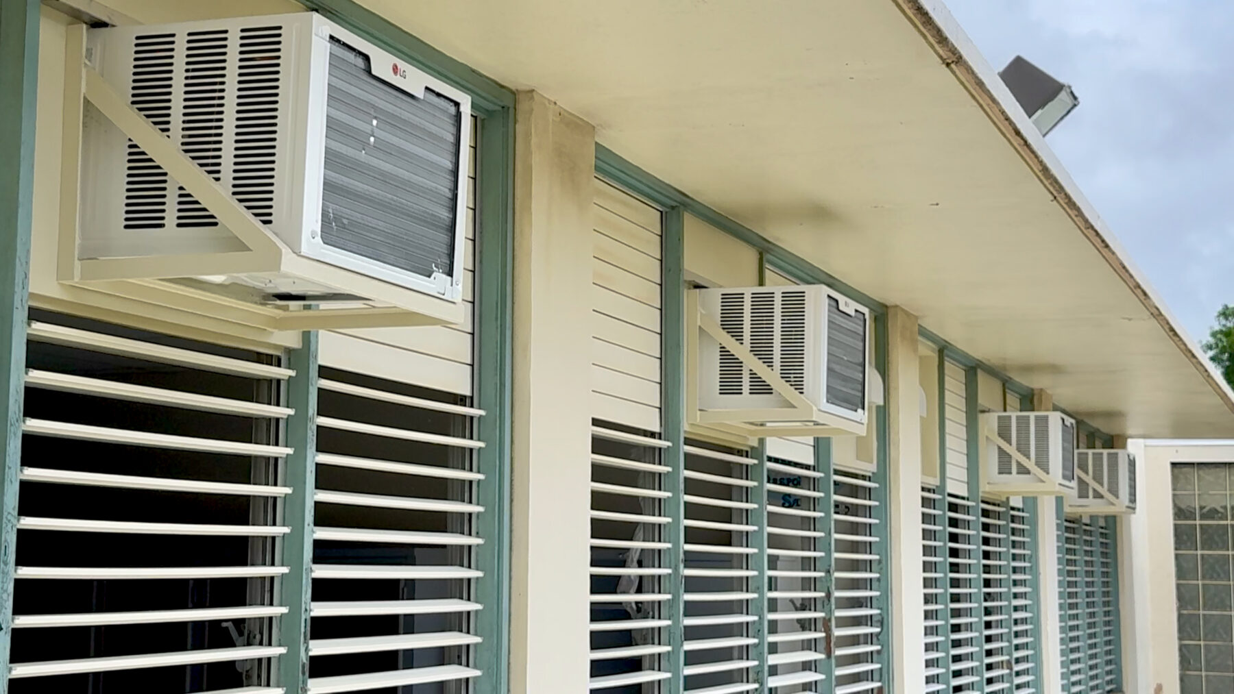 Four new window air conditioning units at Robert Louis Stevenson Middle School installed over the summer break.