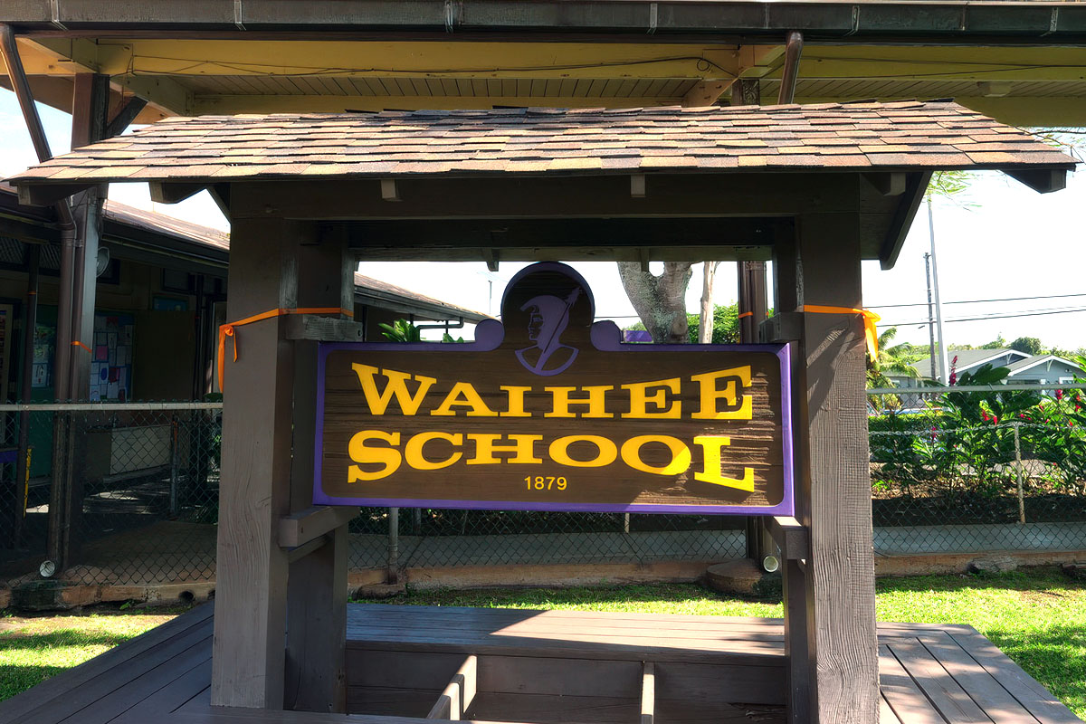Waihee school sign